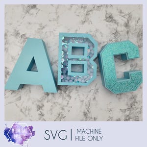 DIY 3D-letters SVG-bundel - alfabetsjabloon voor knutselen en feesten - digitale download voor gepersonaliseerd cadeau en kinderkamerinrichting