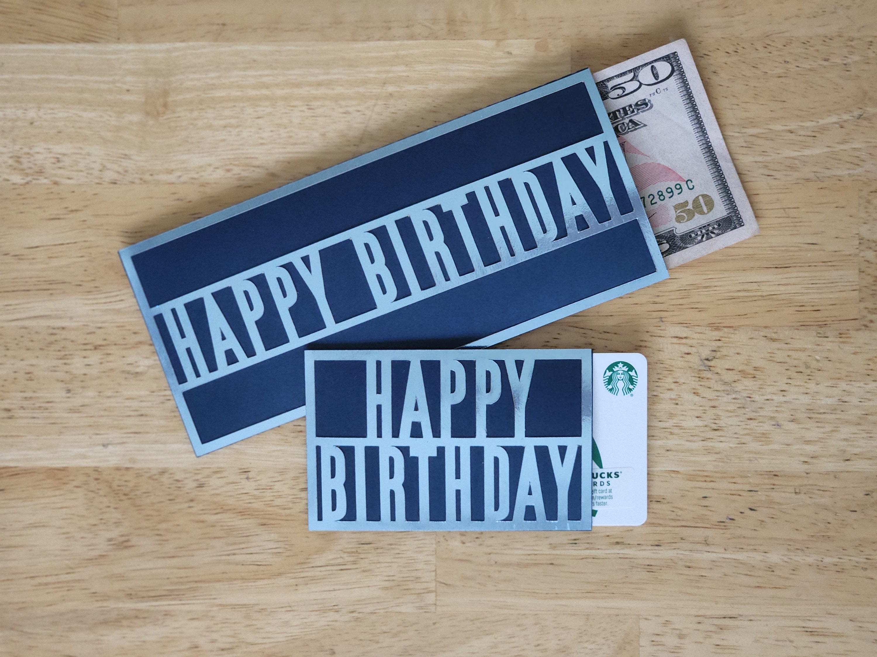 Happy Birthday Money Sleeve Svg Gift Card Holder Svg Unique Etsy