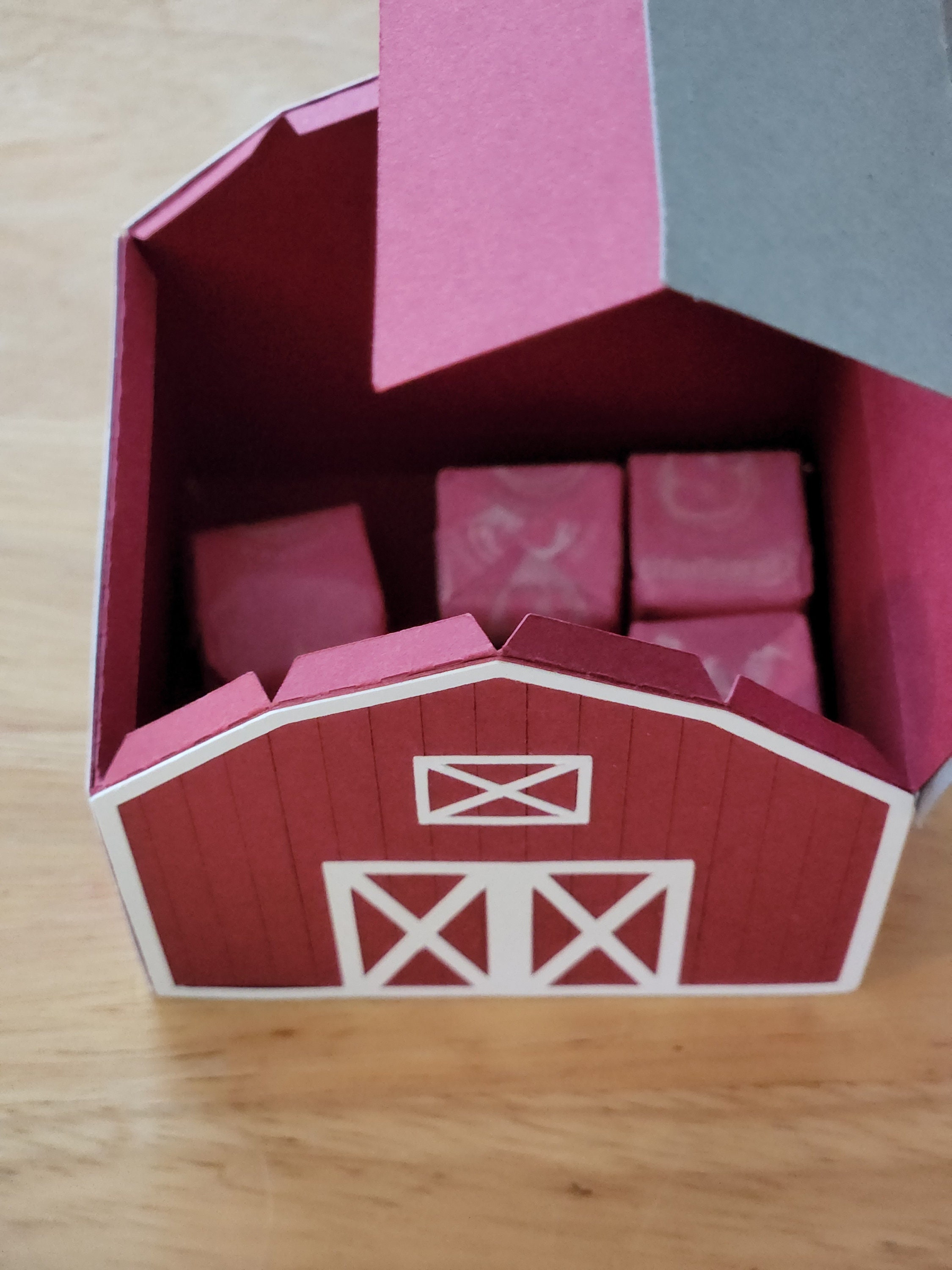 3D Paper Barn Svg Pattern Template Cut File Candy Treat Etsy