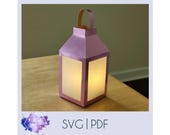 3D Simple paper lantern svg template / Easy diy cut file for Christmas and New Year / Cricut and Silhouette compatible / Printable download