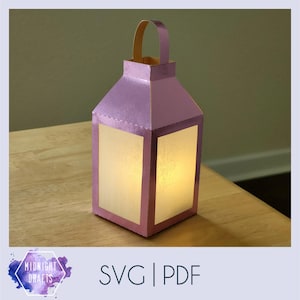 Plantilla svg de linterna de papel simple 3D / Archivo de corte fácil de hacer para Navidad y Año Nuevo / Compatible con Cricut y Silhouette / Descarga imprimible