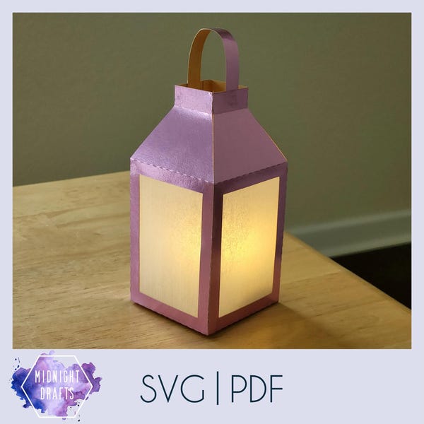 3D Simple paper lantern svg template / Easy diy cut file for Christmas and New Year / Cricut and Silhouette compatible / Printable download
