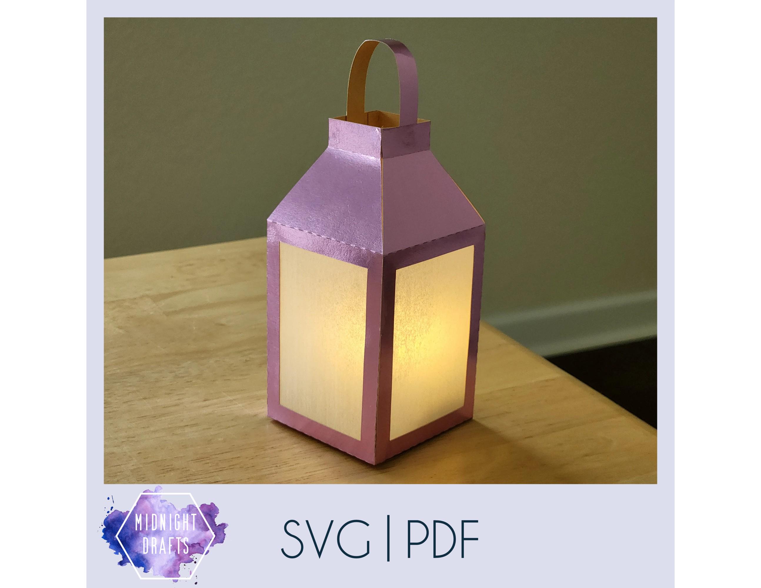 3D Simple paper lantern svg template / Easy diy cut file for Christmas and New Year / Cricut and Silhouette compatible / Printable download