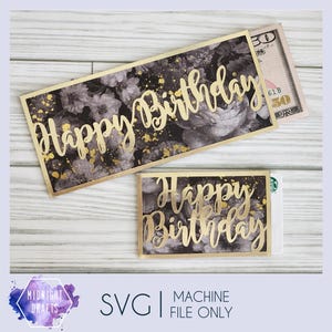 Envelop sjabloon, geld, contant geld, SVG, cadeaukaarthouder, gelukkige verjaardag, voor haar, gesneden bestand, Cricut, silhouet