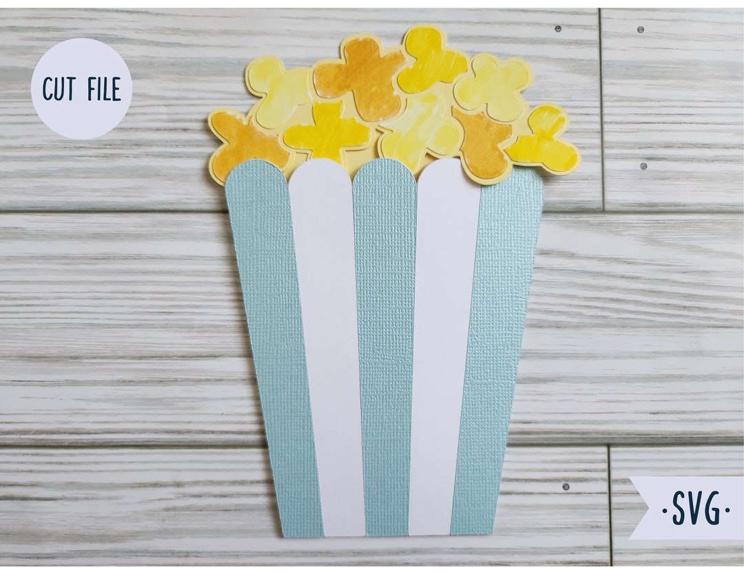 Popcorn Box Gift Card Holder Svg, Movie Lover Gift Idea, Teacher