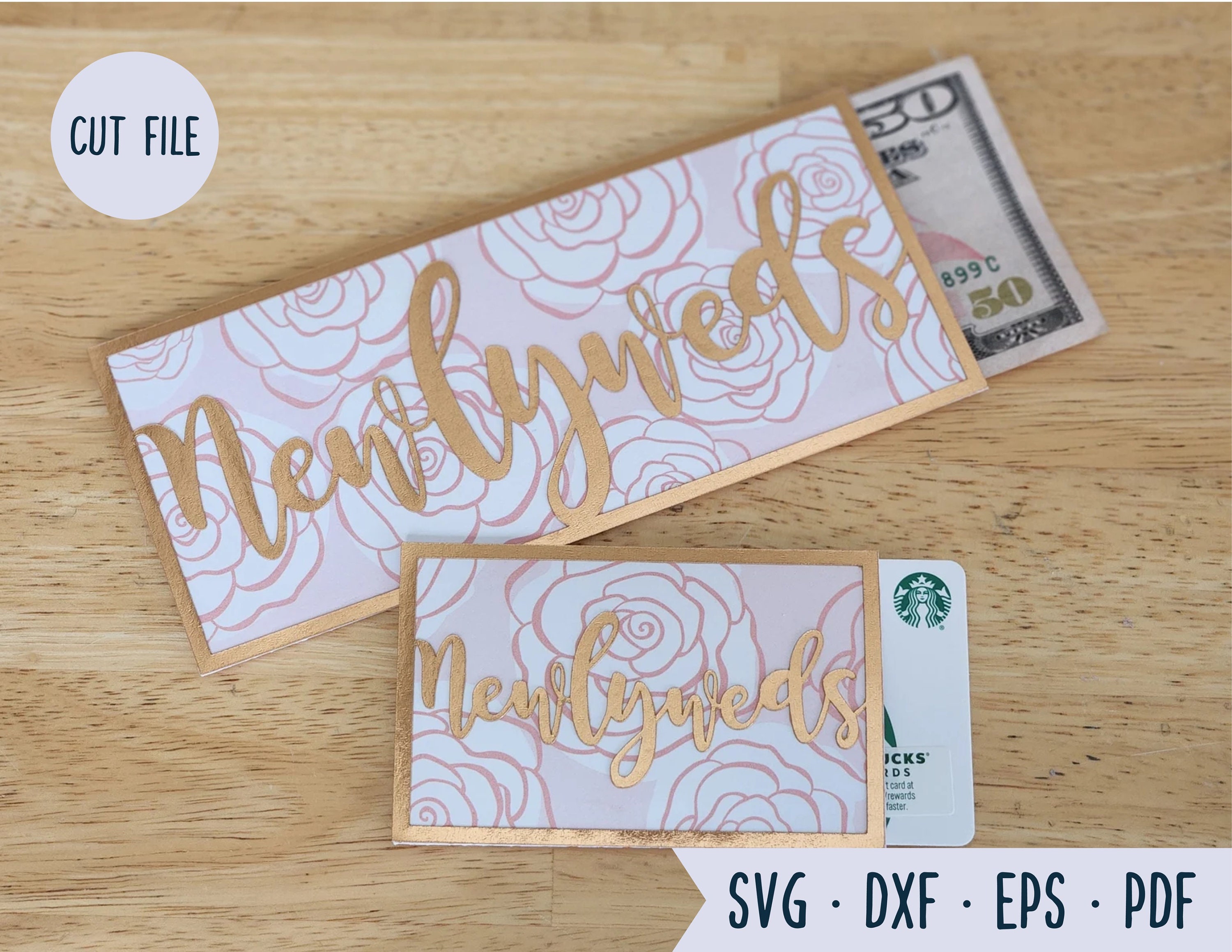 Wedding Money Holder Svg Cash Envelope Template Honeymoon Etsy