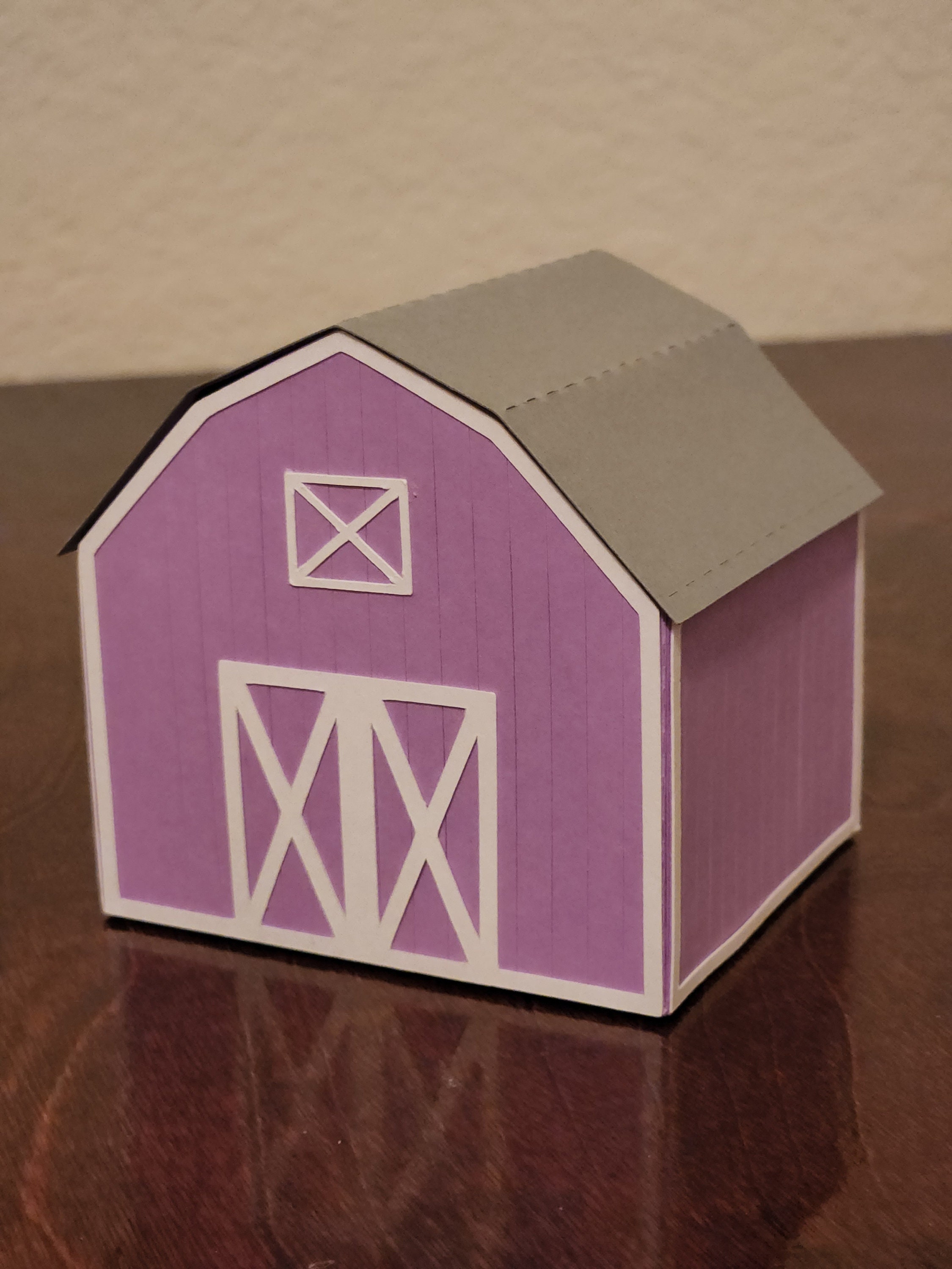 3D Paper Barn Svg Pattern Template Cut File Candy Treat Etsy