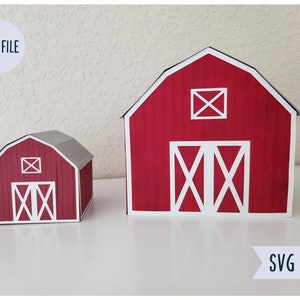 Scheune Herzstück, Papier Süßigkeiten und Keks-Box-Vorlage, SVG-Bundle, Muster, Cut-Datei, Cricut, Silhouette, Bauernhof Party Dekor, Geburtstag, Herbst