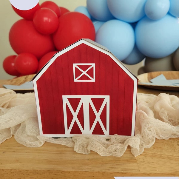 3D Paper Barn Svg, Cut File, Template, Pattern, Centerpiece, Table Decor, Farm Party Theme, Birthday, Baby Shower, Wedding, Anniversary