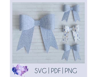 3D Paper Bow SVG Template, Cut File, Pattern, Digital Download, Cake Topper, Christmas Gift Embellishment, Gable Box, Cricut, Silhouette
