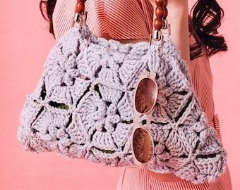 Crochet Bag Pattern Women Handbag Crochet Accessories Handle purse. Easy crochet