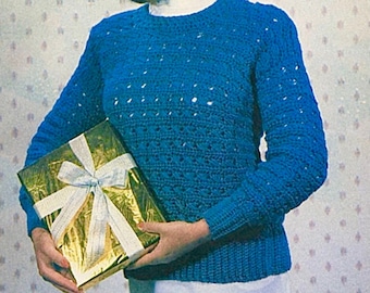 Modello vintage per maglione all'uncinetto anni '90: maglione natalizio (modello PDF)