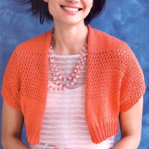 Shrug Bolero KNITTING PATTERN, cocoon shrug, size S-XL image 1