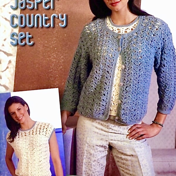 Crochet Cardigan Pattern Crochet Lace Top Pattern, lace set crochet, lace cardigan crochet, vintage pattern, woman’s clothes, sizes S-XL