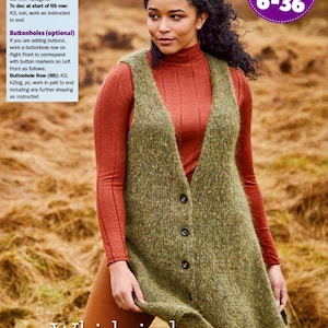 Waistcoat Knitting Pattern: Long Vest, Elegant Knit Design (XS-5XL)