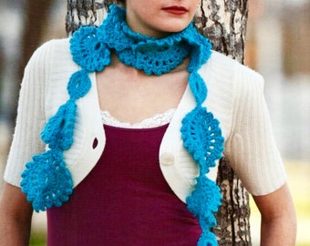 Scarf of motifs CROCHET PATTERN, lace scarf from circles, woman’s accessories, round motifs