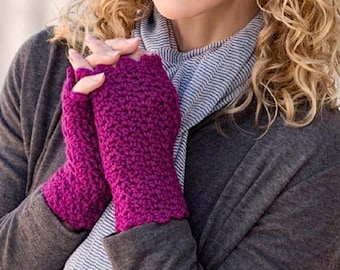 Manoplas sin dedos PATRÓN DE CROCHET, manoplas familiares: 3 tallas de niño y 3 tallas de adulto