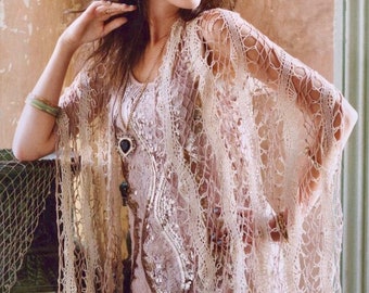 Patrón de estola de encaje de crochet: elegante chal de noche (patrón PDF)