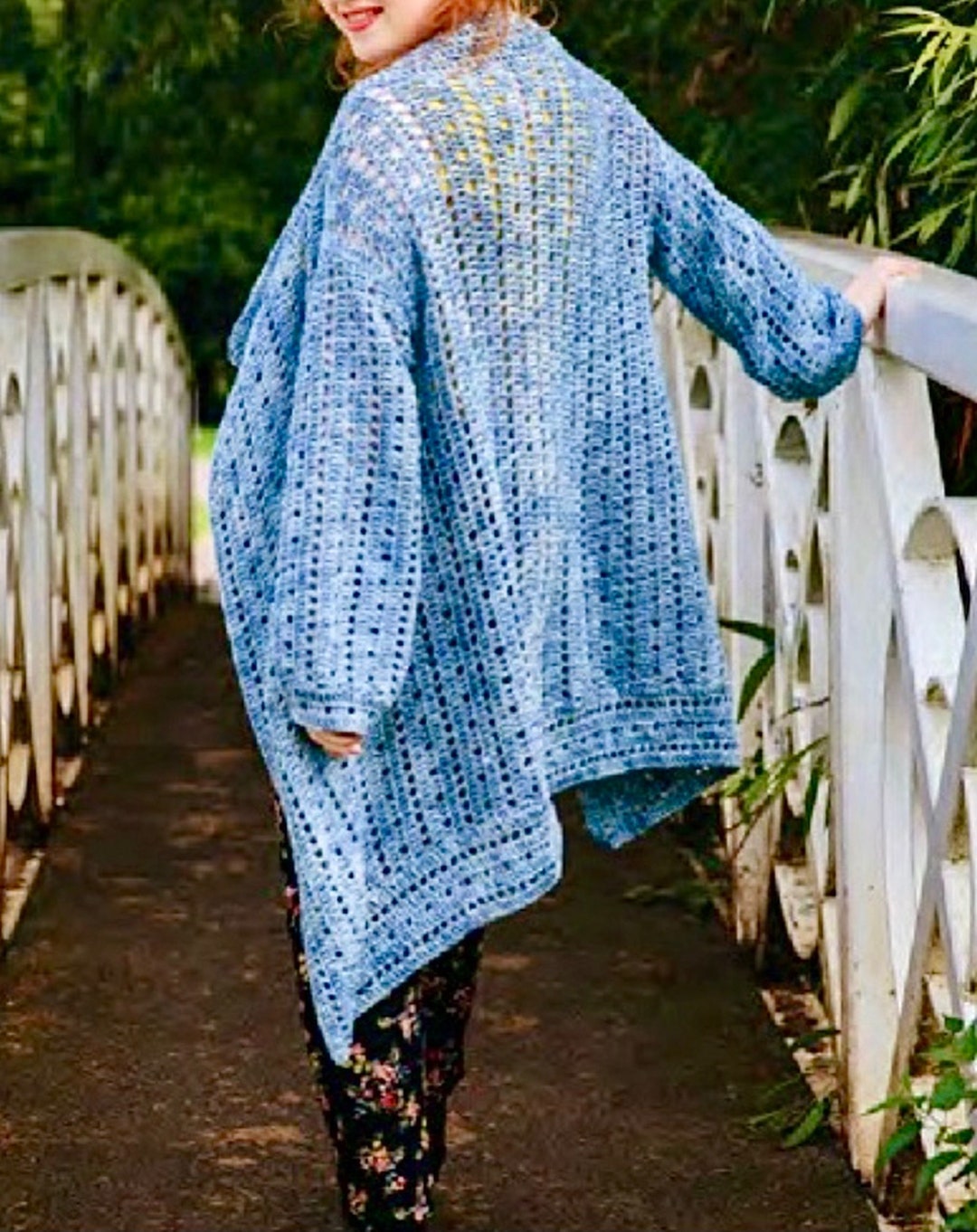 Crochet Kimono Cardigan PATTERN: Easy Wrap, All Sizes (PDF Pattern