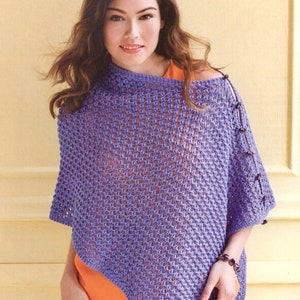 Lace Wrap Poncho KNITTING PATTERN, asymmetrical lace shawl, all sizes