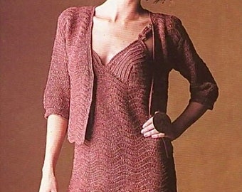 Dress Cardigan Crochet Pattern Party Dress Vintage Pattern sizes S-XL