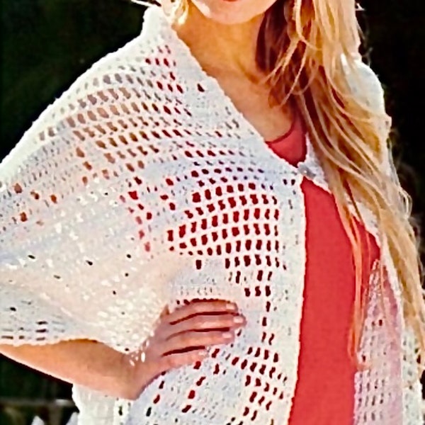 Crochet Wrap Pattern Stole Filet Pattern Crochet Poncho Roses filet chart pattern