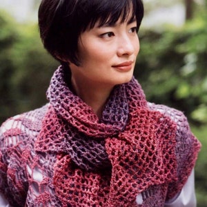 Crochet Scarf Pattern Triangles Mesh Scarf Crochet Lace Stole Women Accessories Beginners pattern