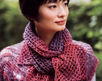 Sciarpa all'uncinetto modello Triangoli Sciarpa a rete Stola in pizzo all'uncinetto Accessori donna Modello per principianti