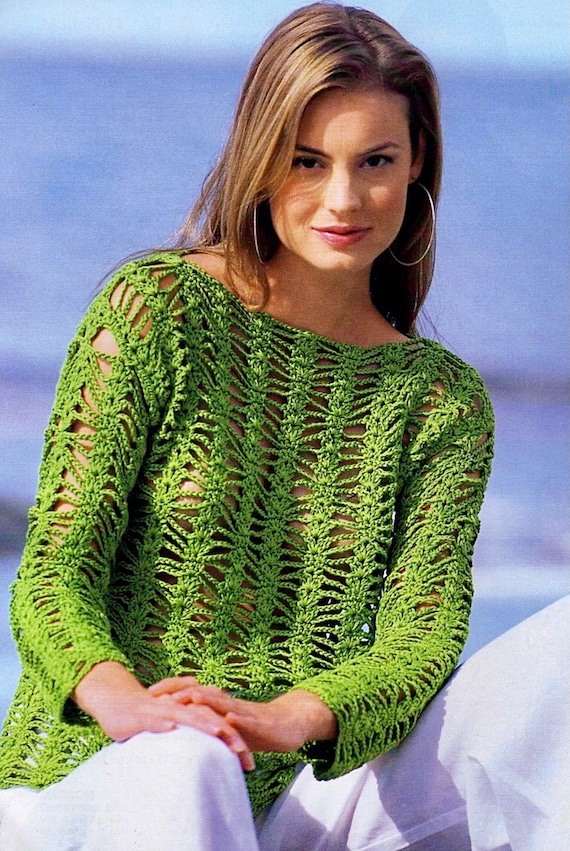 Häkelanleitung Lochmuster Sommerpulli Lochmuster Strickmuster