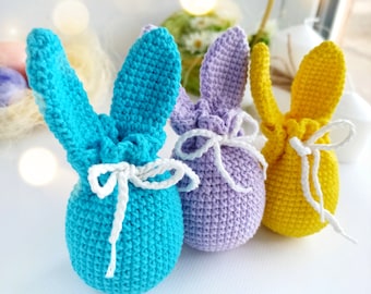 Crochet Bag Pattern, easter decorations, PDF document in English.