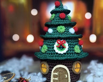 Christmas Tree House Candy Box / Amigurumi Crochet Pattern PDF / Pattern in English