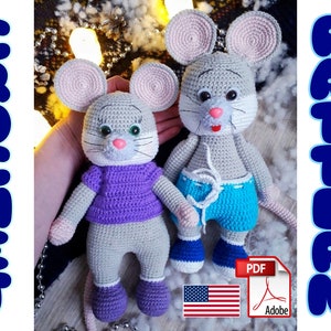 Crochet pattern mouse, Amigurumi patterns, Crochet pattern shorts and dress, Crochet patterns in English in pdf