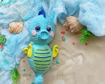 Crochet Seahorse Amigurumi Pattern, Plush Toy (English PDF)