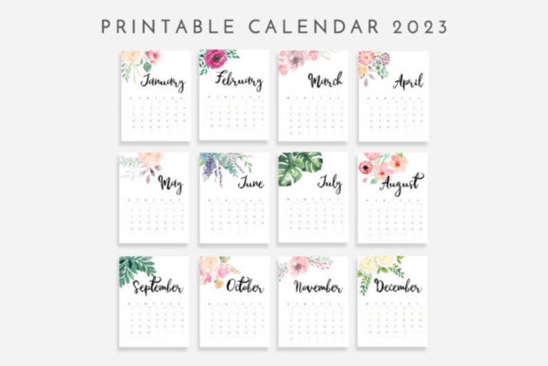 Kalender 2023 Aquarell Blumen 2023 Kalender Bündel - Etsy.de