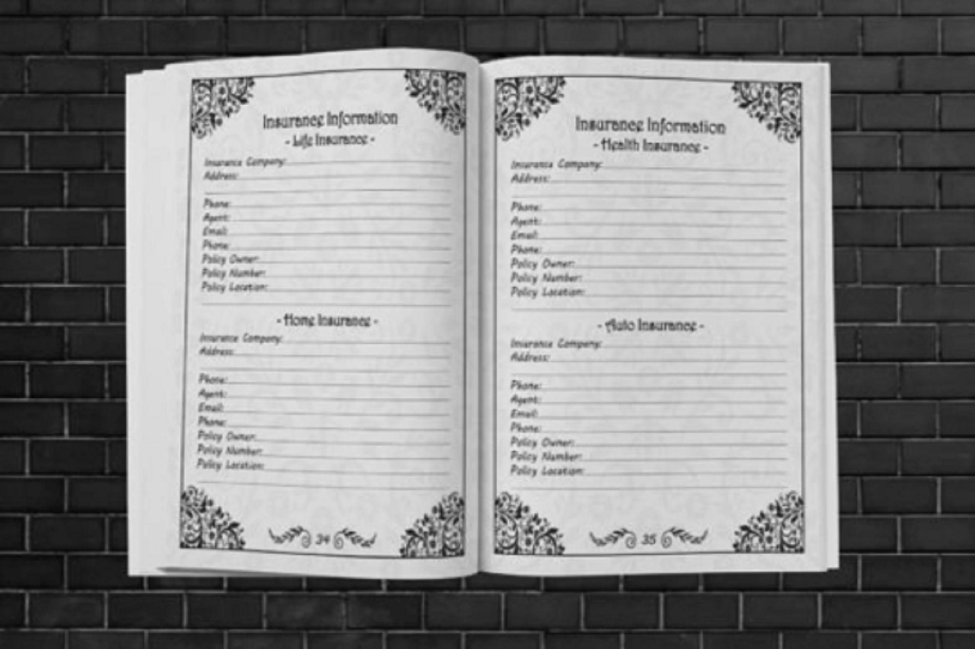 End of life planner printable beneficiary info last wishes etsy