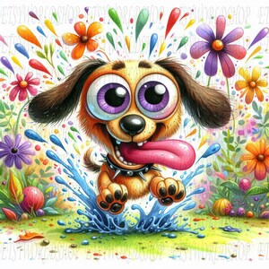 Perro loco PNG, linda caricatura de mascota, perro gracioso PNG, perro lindo y peculiar, descarga digital
