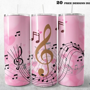 Music Lover Skinny Tumbler PNG - Instant Download,20 oz Size