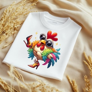 Funny Sassy Watercolor Chicken in Heels PNG | Sublimation Design (Digital Download)