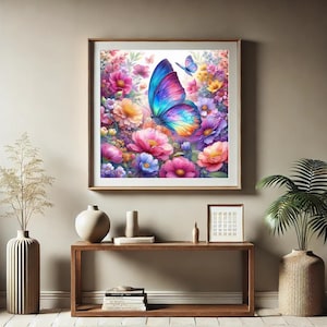 Butterfly Flowers PNG JPG | Floral Clipart for Sublimation & Digital Download