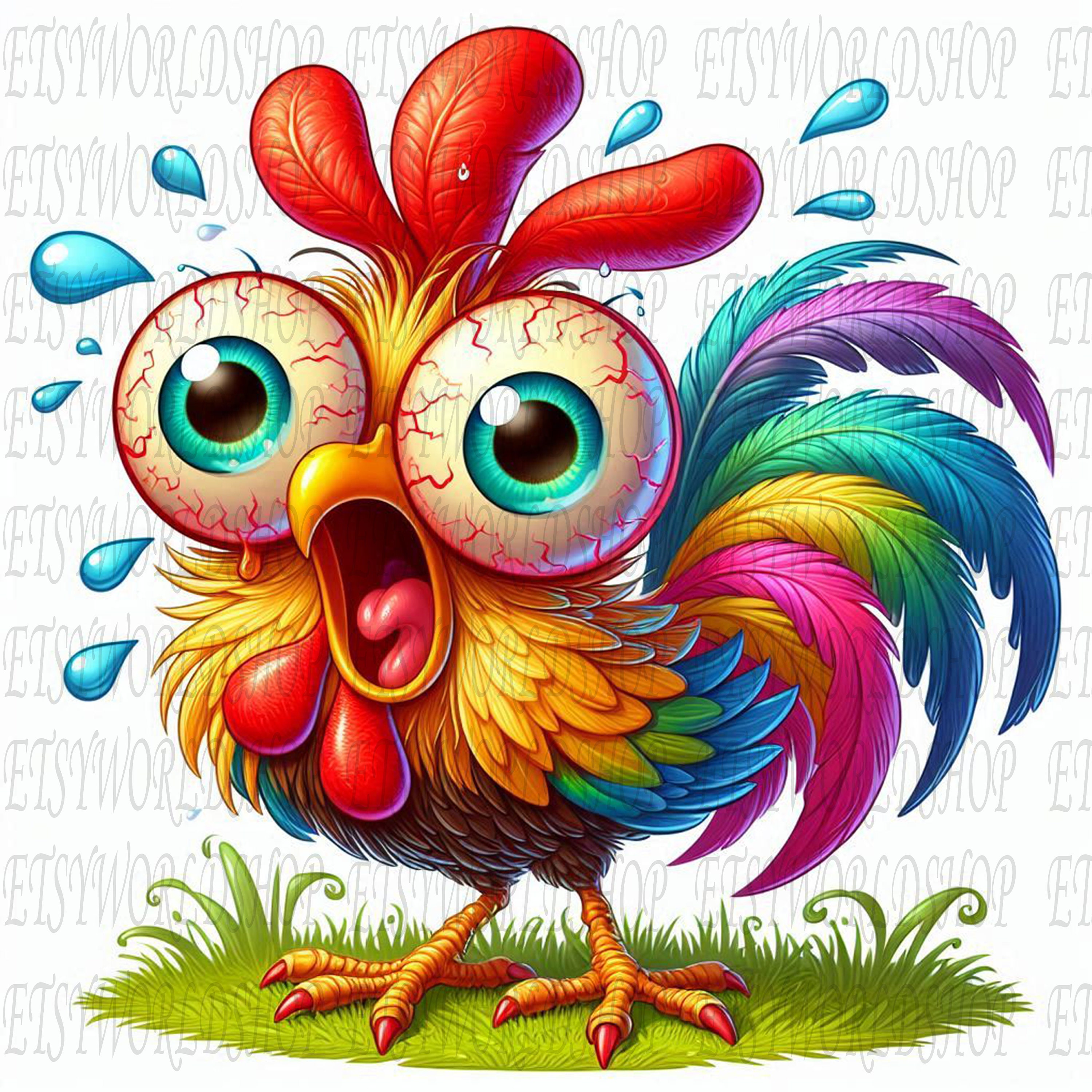 Crazy Chicken Png Sublimation Design,funny Chicken Png,crazy Chicken ...