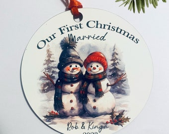 First Christmas Married Personalised Ornament, Christmas Keepsakes