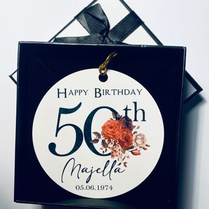 Personalised Birthday Gift|  Personalised Birth Flower Ornament| Birthday Keepsakes| 50th Birthday Gift| 60th Birthday| 70th Birthday