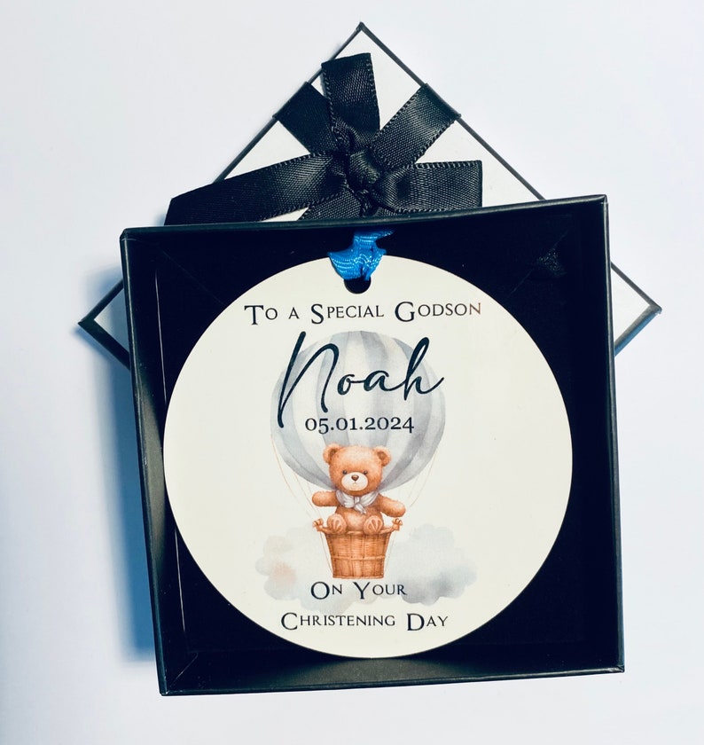 Personalised Christening/Baptism Gift Personalised Ornament Godchild Keepsakes Personalised Promise to Godchild Godson Gift zdjęcie 2