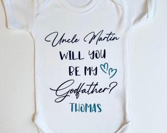 Will You Be My Godfather Baby Grow | Personalised Baby Vest |  Baby Vest | Godfather Proposal | Baby Grow |