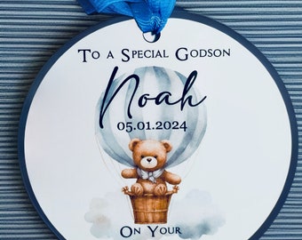 Personalised Christening/Baptism Gift|  Personalised Ornament| Godchild Keepsakes| Personalised Promise to Godchild| Godson Gift|