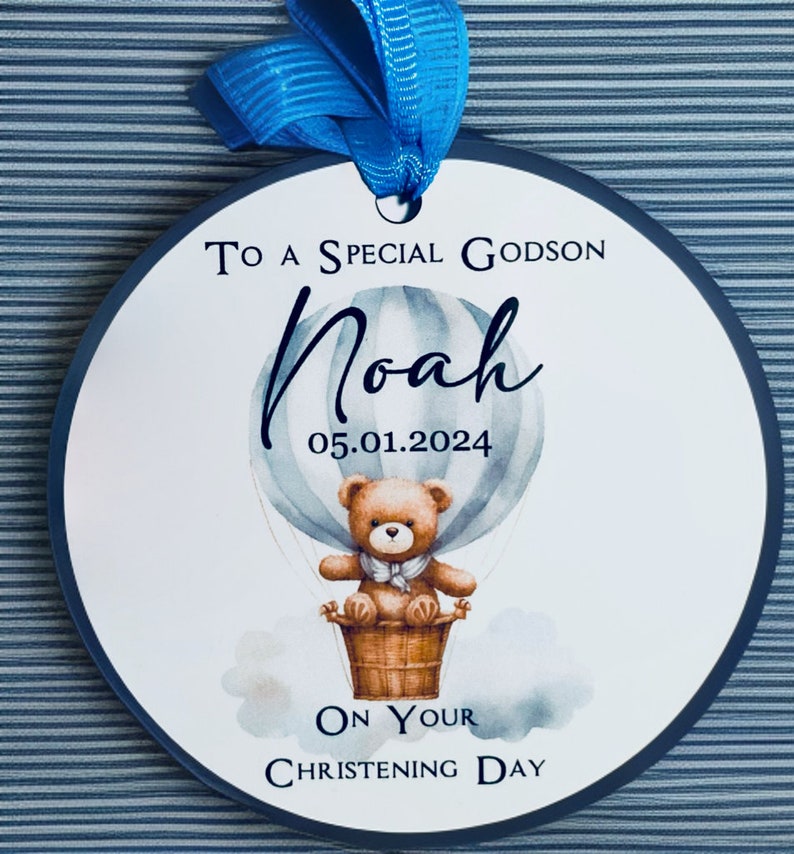 Personalised Christening/Baptism Gift Personalised Ornament Godchild Keepsakes Personalised Promise to Godchild Godson Gift zdjęcie 1