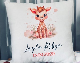 Personalised New Baby Cushion|Nursery Cushion Cover|Personalised Gift for New Grandchild|Gift for New Baby|Baby Name Pillow|Baby Shower Gift