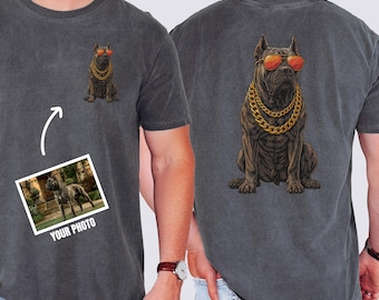 Dog Dad Shirt Custom, Custom Pet T-shirt with Pet photo and name, Personalized Pet Portrait Shirt for Him, Pet Lover Gift, Dog Lover shirt