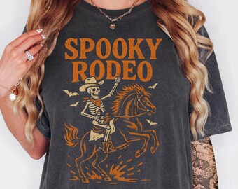 Western Halloween Shirt, Spooky Rodeo Shirt, Halloween Skeleton Shirt, Halloween Gifts, Western Rodeo Shirt, Spooky Cowgirl Tshirt for Her