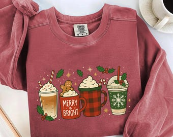 Christmas Coffee Sweatshirt, Barista Christmas Sweatshirt, Christmas Shirt, Coffee Lover Gift Winter Christmas Snowman Latte Coffee Lover